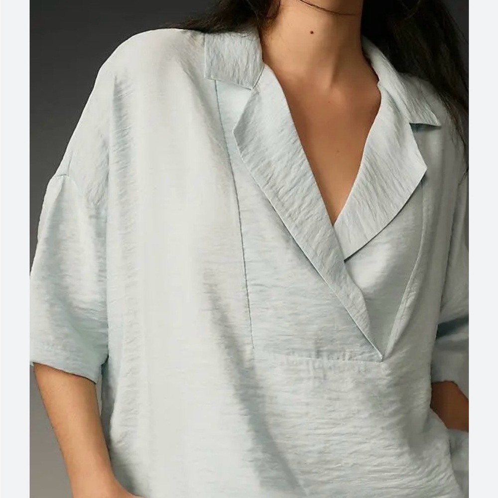 Anthropologie and Elegant Seafosm Blue Women's Top Size Medium